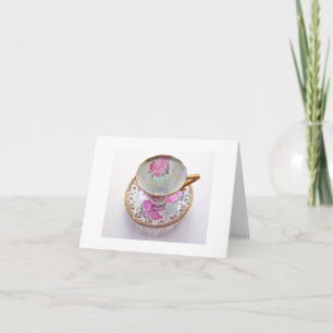 Tomma anteckningskort för vintage Tea Kopp, tack