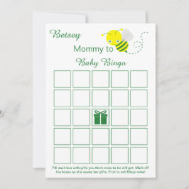 Tomma Baby Shower Bingo-kort med humla Inbjudningar
