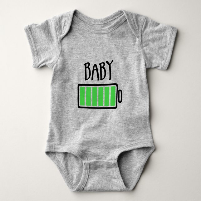 Tomma batterier – Bebis T Shirt (Framsida)