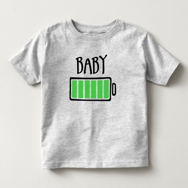Tomma batterier – Bebis T Shirt (Framsida)