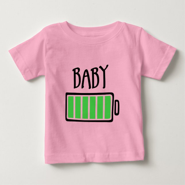 Tomma batterier – Bebis T Shirt (Framsida)