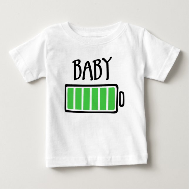 Tomma batterier – Bebis T Shirt (Framsida)