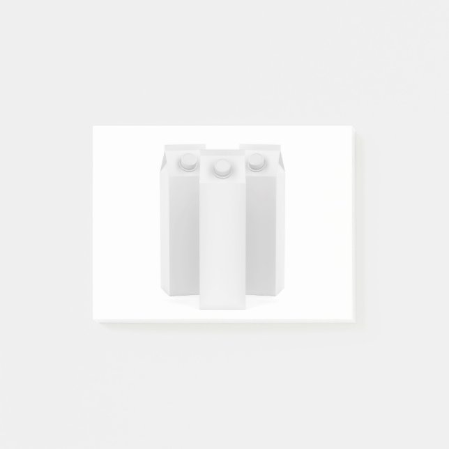 Tomma behållare för fruktsaft eller mjölk post-it block (Framsida)