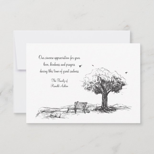 Tomma Bench Sympathy - tackkort Tack Kort (Framsida)