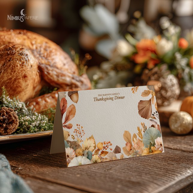 Tomma buffertkort för Blommigtar i Thanksgivingen Kort (Skapare uppladdad)