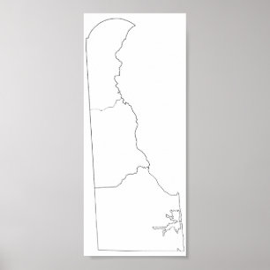 Tomma Delaware län skisserar kartan Poster