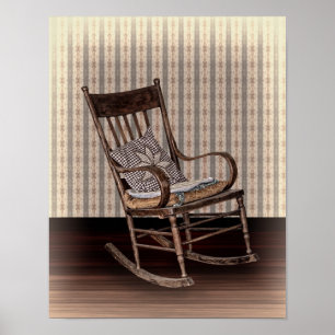 Tomma gamla Vintagens rakstol Poster