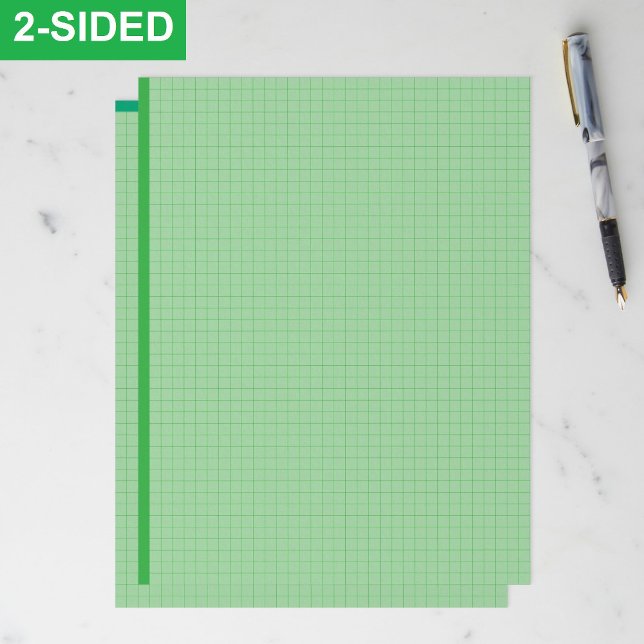 Tomma gröna grafpapper (tum-rutnät) brevhuvud (engineering graph paper, green grid paper for math, high resolution graph template, full page square)
