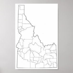 Tomma Idaho län skisserar kartan Poster