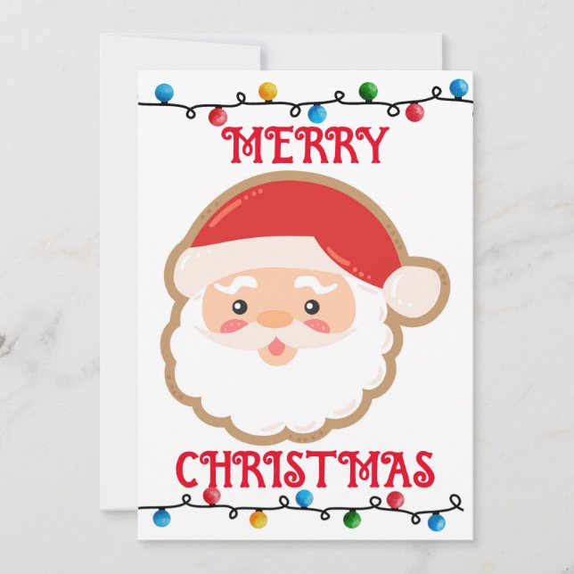 Tomma invändigt kort för Cute Santa God jul (Framsida)