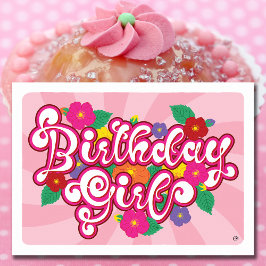 Tomma kort för blommigt Birthday Girl