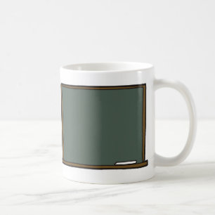 Tomma lärare krita stiger ombord muggen kaffemugg