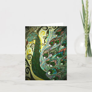 Tomma notecards för vintagepaisley påfågel kort