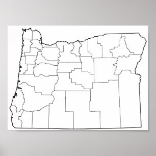 Tomma Oregon län skisserar kartan Poster