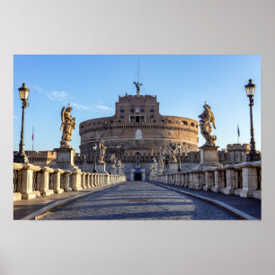 Tomma Ponte Sant'Angelo i gryningen - Rom, Italien Poster