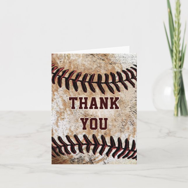 Tomma Rustika Baseball-kort eller Din Text Tack Kort (Framsida)