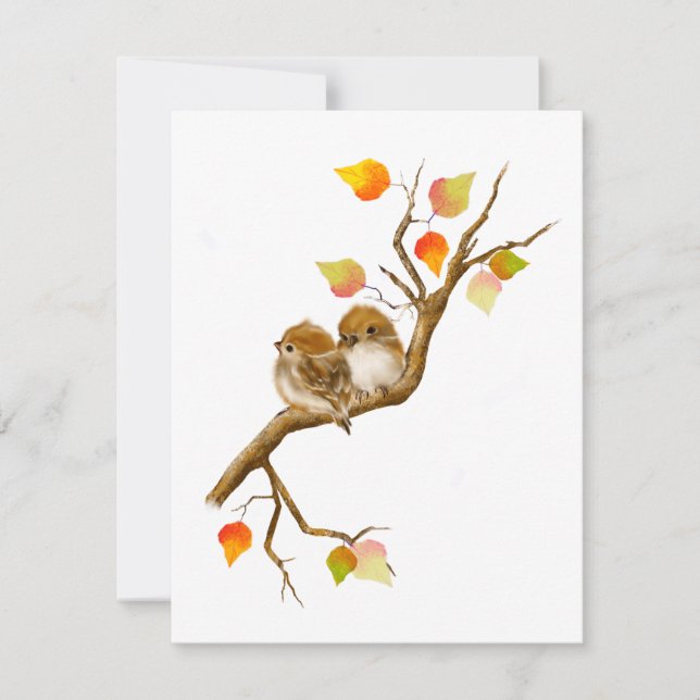 Tomma skydd mot baby Sparrow Birds Blank Notecards Tack Kort (Framsida)