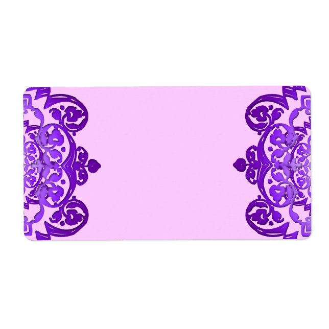 Tomma stora etiketter för purpurfärgad blom- vinta fraktsedel (Framsidan)