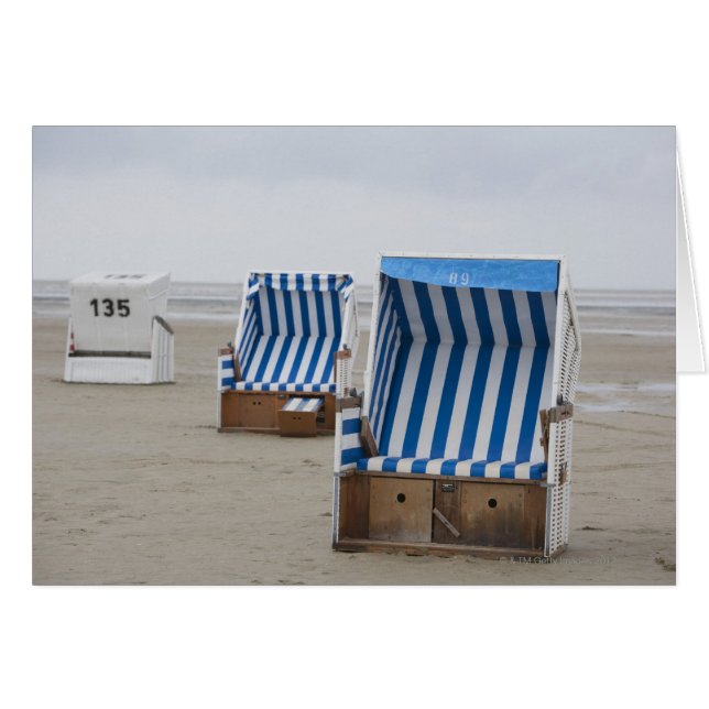tomma strandstolar på stranden hälsningskort (Framsidan Horizontal)