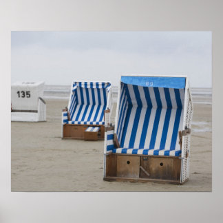tomma strandstolar på stranden poster