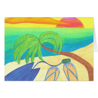 TOMMA surfare solnedgång Hälsningskort