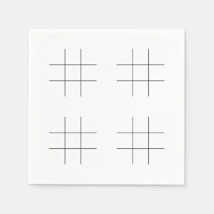Tomma Tic Tac Toe-rutnät Festsals Kul Spel Pappersservett