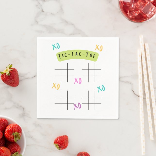 Tomma Tic Tac Toe-rutnät Festsals Kul Spel  Pappersservett (Insitu)