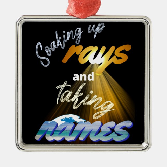 Tömma upp raster och ta Namn på sommartid Julgransprydnad Metall (Framsidan)