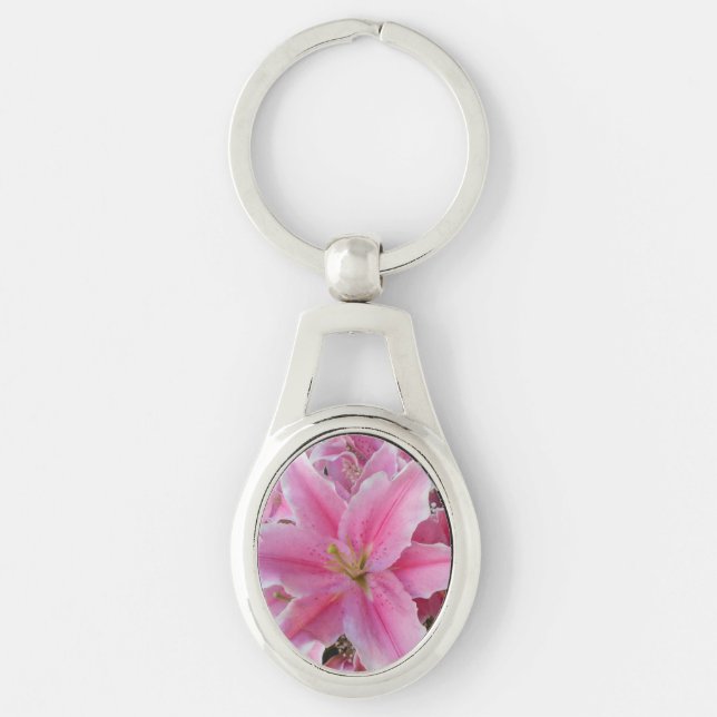 Tommasina Ovalt Silverfärgad Nyckelring (Framsidan)