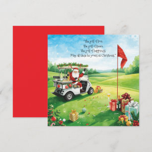 Tommte-julparty på golfbanan julkort