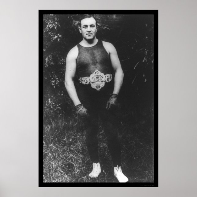 Tommy Burns Boxing 1910 Poster (Framsidan)