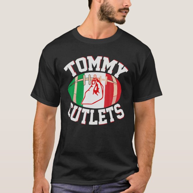Tommy Cutlets Football Quarterback NY Italy Hand T Shirt (Framsida)