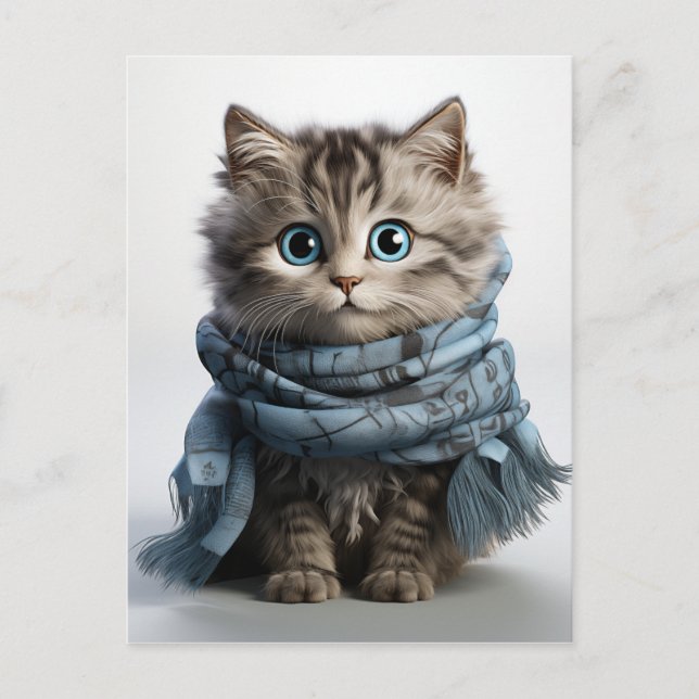 Tommy, fluffiest Tabby katt Helg Vykort (Framsida)