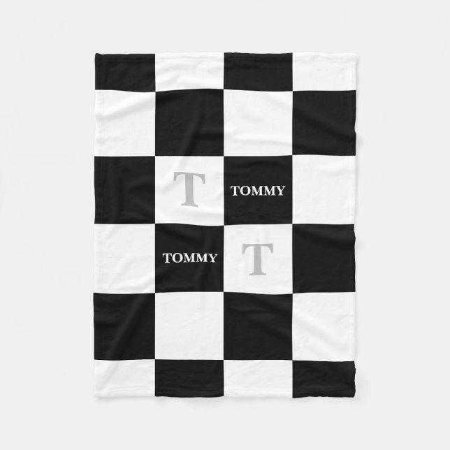 TOMMY Namn Anpassningsbar Kids Unisex Nursery Namn Fleecefilt (Framsidan)