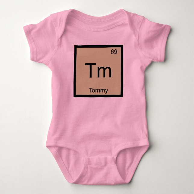 Tommy Namn Kemiskt Element Periodiska Systemet T Shirt (Framsida)