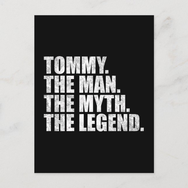 Tommy namn, Tommy Mannen Myten Legenden Vykort (Framsida)