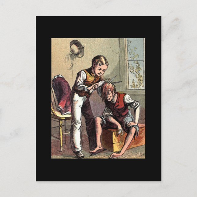 Tommy Tatters får en haircut Vykort (Framsida)