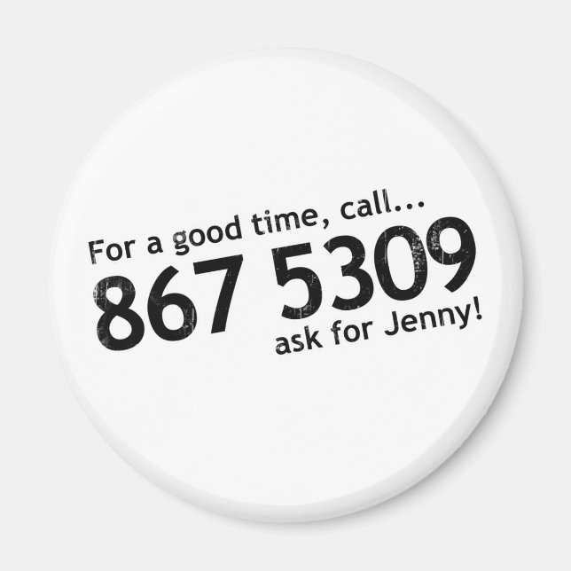 Tommy Tutone 867 5309 Magnet (Framsidan)