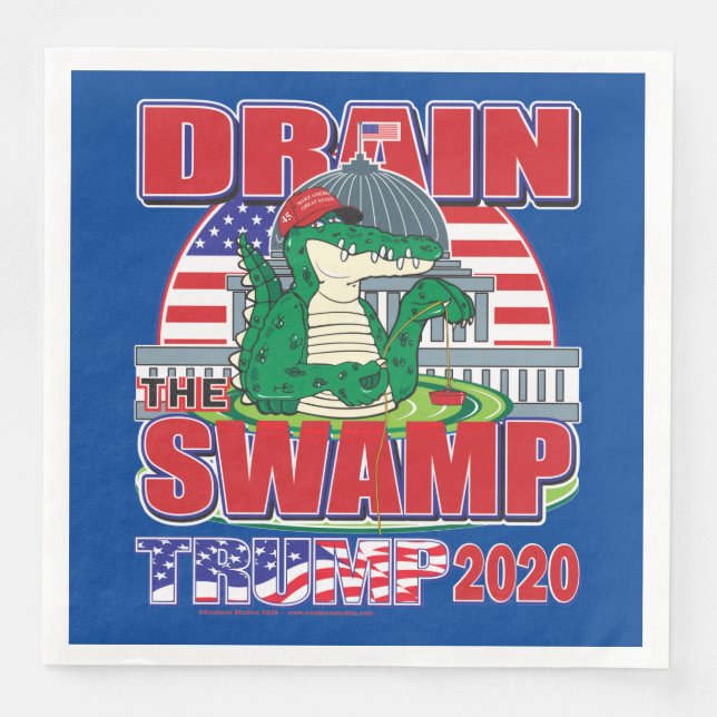 Tömning av träsket - Trump 2020 Pappersservett (Framsida)