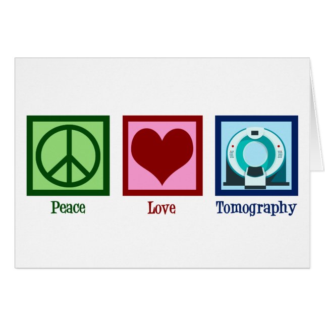 Tomograf Peace Kärlek Tomography Card Hälsningskort (Framsidan Horizontal)