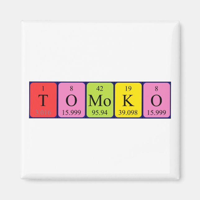 Tomoko Periodisk bord namn magnet (Framsidan)