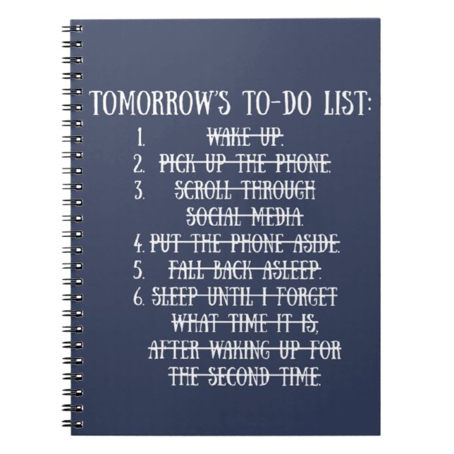 Tomorrow's To-Do List Anteckningsbok (Framsidan)