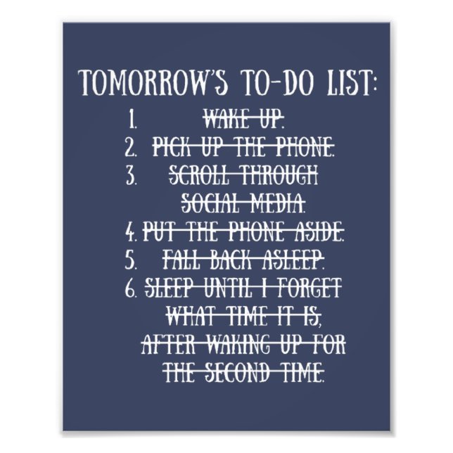 Tomorrow's To-Do List Fototryck (Framsidan)