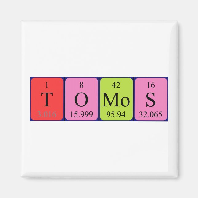 Tomos Periodiska bord namn magnet (Framsidan)