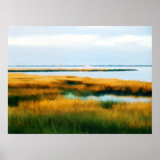 Tom's Cove Marsh, Assateague - Impressionism Poster (Framsidan)