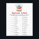 Tomsleigh - Baby värld runt-spelet<br><div class="desc">Baby Shower-inbjudan med ett vackert vattenfärgssläde med gåvor i ett glas boll. Vinterbabyskor. Julgran,  väska med gåvor från Jultomten. Tema för julbabyduschen. Matchande objekt är tillgängliga.</div>