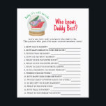 Tomsleigh - Game Vem känner pappa bäst<br><div class="desc">Baby Shower-inbjudan med ett vackert vattenfärgssläde med gåvor i ett glas boll. Vinterbabyskor. Julgran,  väska med gåvor från Jultomten. Tema för julbabyduschen. Matchande objekt är tillgängliga.</div>