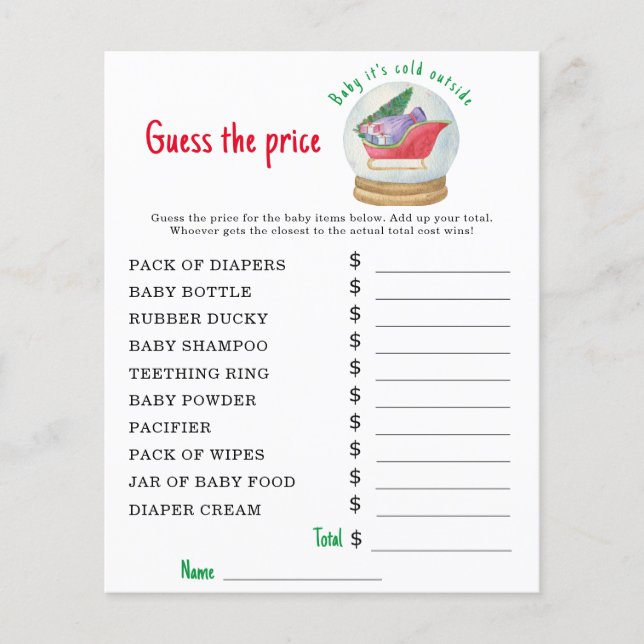 Tomsleigh - Party-spel | Prist gissningsspel (Framsida)