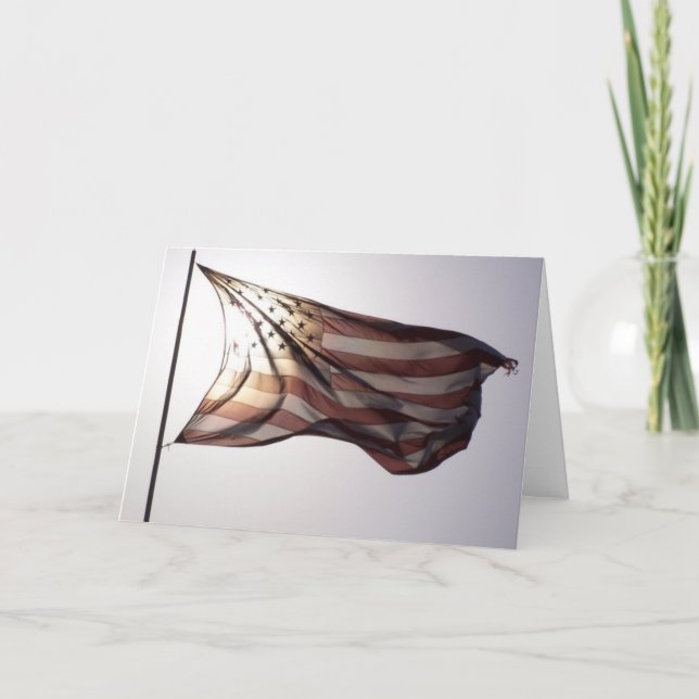 Tomt amerikanska flagganhälsningkort kort (Framsida)
