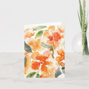 Tomt anteckningskort för Blommar för orange